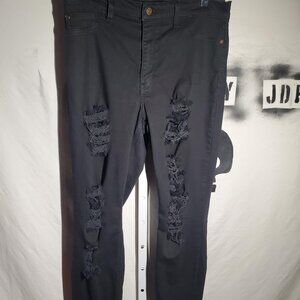Pistola Black Stretch Destroyed Skinny Jeans Sz 30 womens